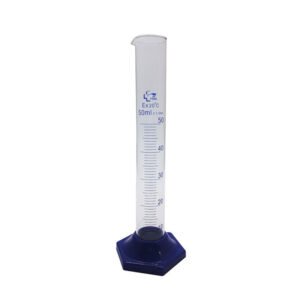 Probetas graduadas de vidrio con base plástica de 50 ml